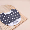 Handmade Bib - Charcoal Clouds