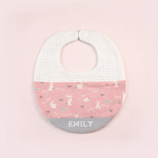 Handmade Bib - Little Bunny (Pink)