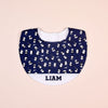 Handmade Bib - Panda Parade (Navy)