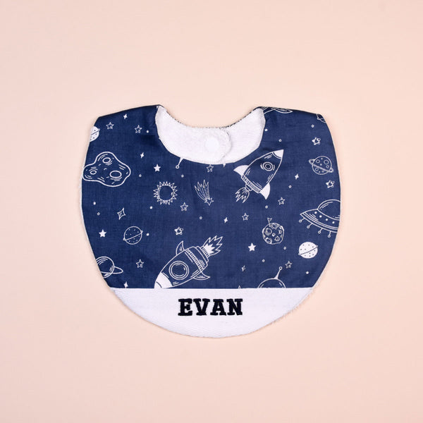 Handmade Bib - Rocket Dreams (navy)