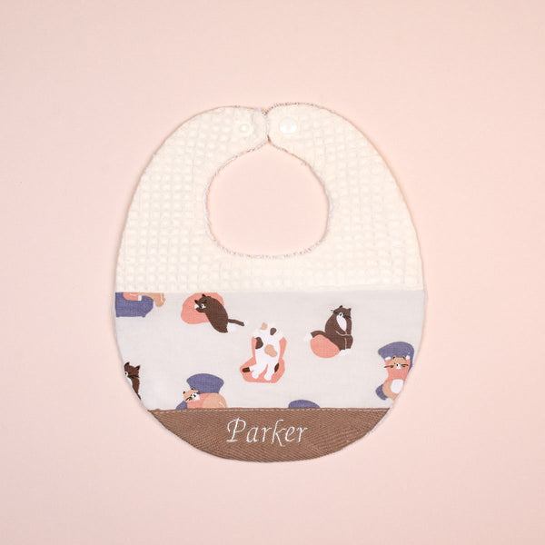 Handmade Bib - Whiskers Waffle