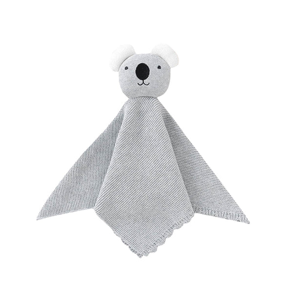 Knitted Animal Comforter - Grey Koala