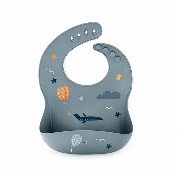 Printed Bib - Blue Airplanes