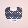 Handmade Bib - Charcoal Clouds
