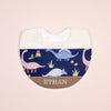 Handmade Bib - Dino Trail (Navy)