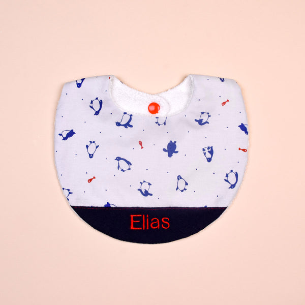 Handmade Bib - Frosty Penguins