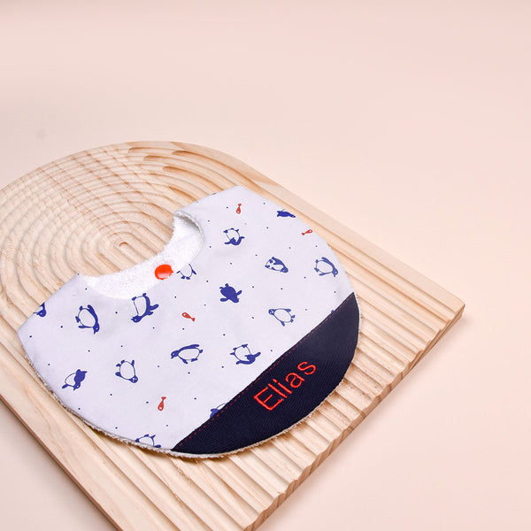 Handmade Bib - Frosty Penguins