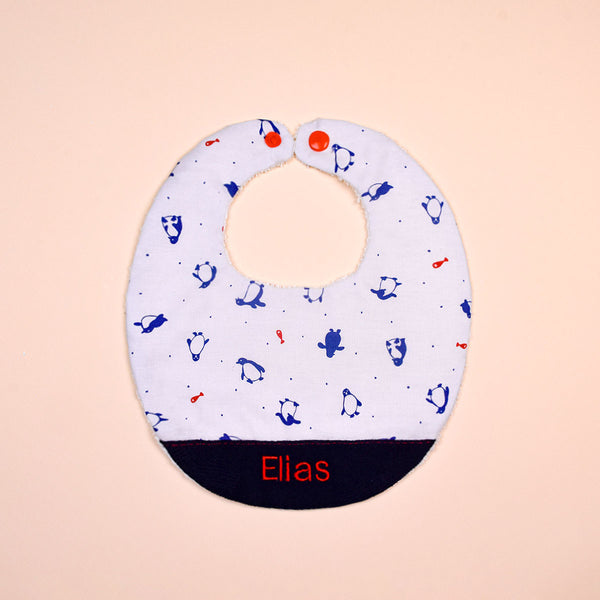 Handmade Bib - Frosty Penguins