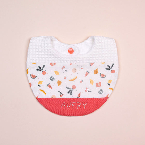 Handmade Bib - Fruits & Waffle