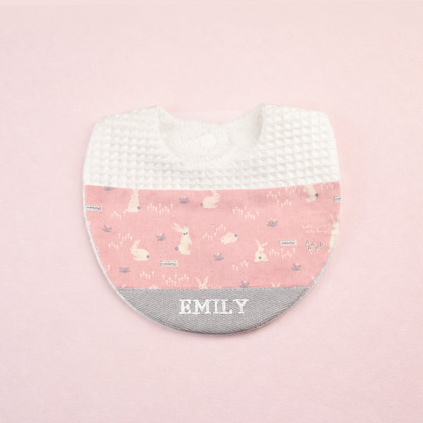 Handmade Bib - Little Bunny (Pink)
