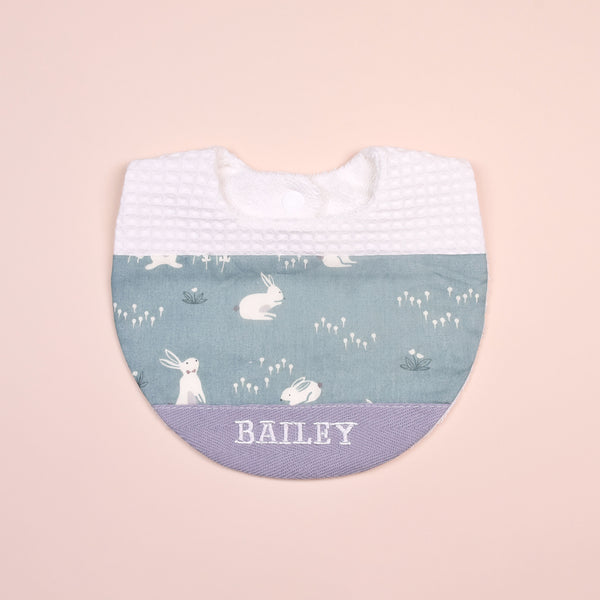 Handmade Bib - Little Bunny (green)