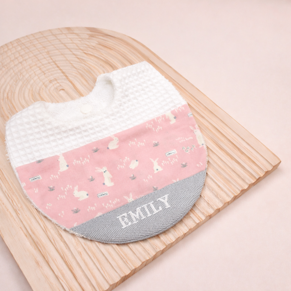Handmade Bib - Little Bunny (Pink)
