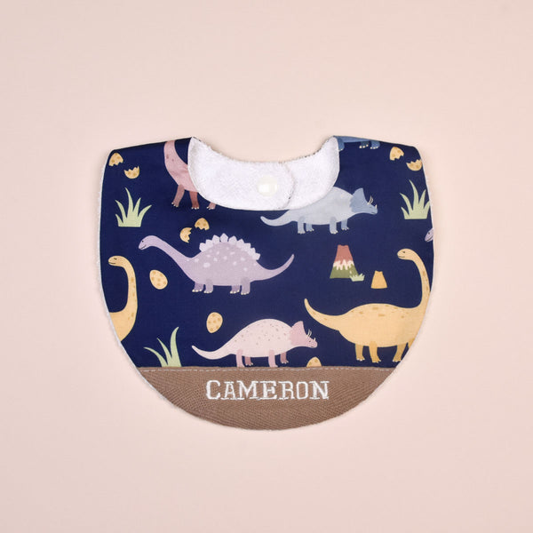 Handmade Bib - Midnight Dino