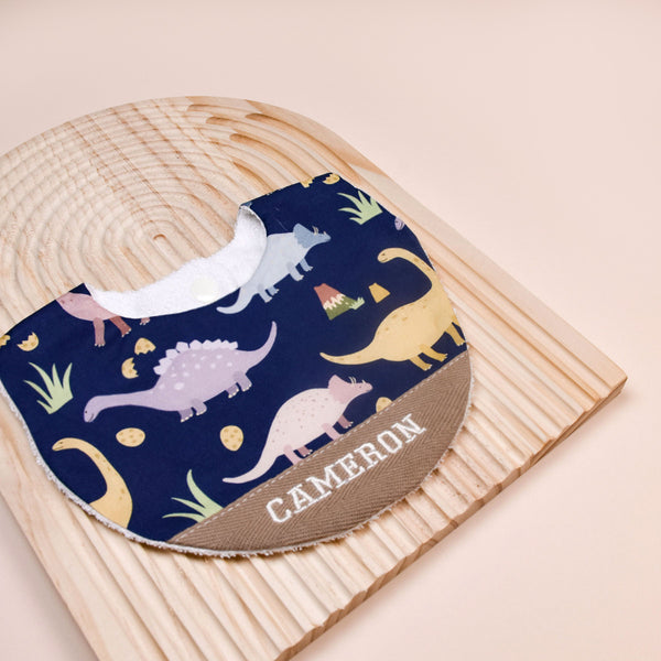 Handmade Bib - Midnight Dino