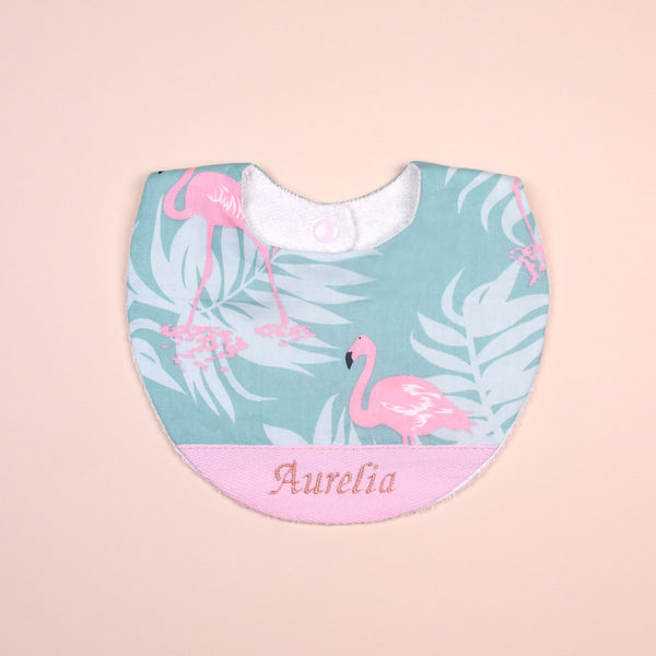 Handmade Bib - Pink Flamingo
