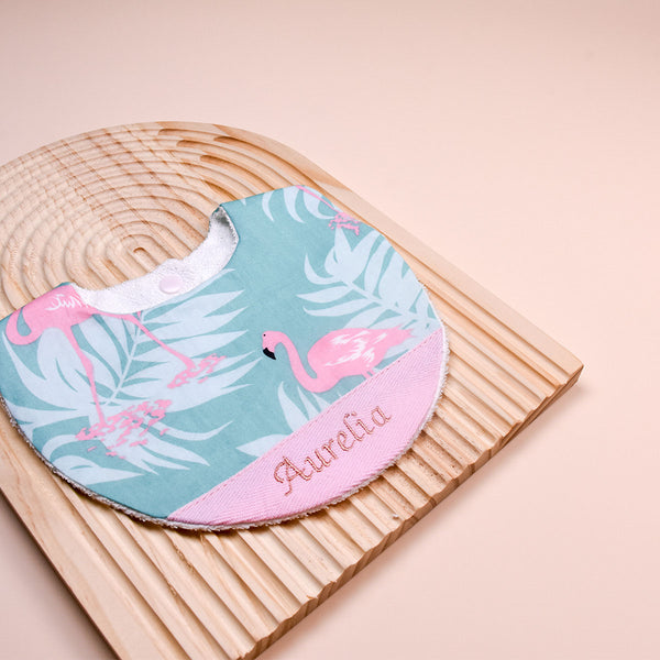 Handmade Bib - Pink Flamingo