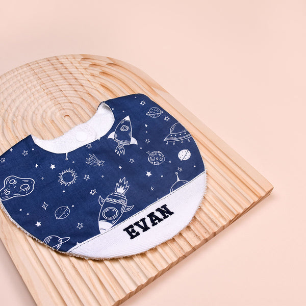 Handmade Bib - Rocket Dreams (navy)