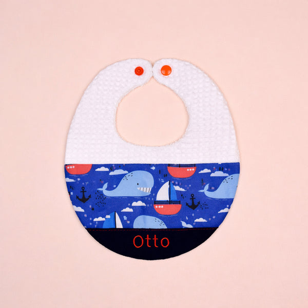 Handmade Bib - Whale Away