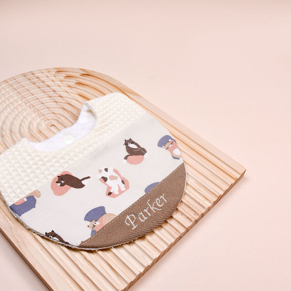 Handmade Bib - Whiskers Waffle