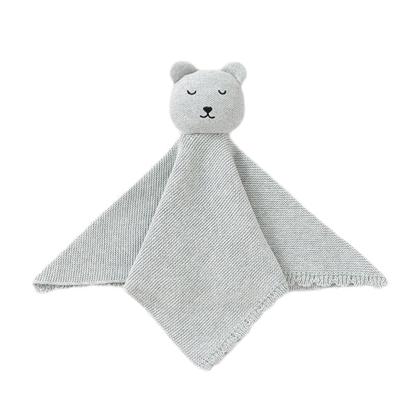 Knitted Animal Comforter - Grey Bear