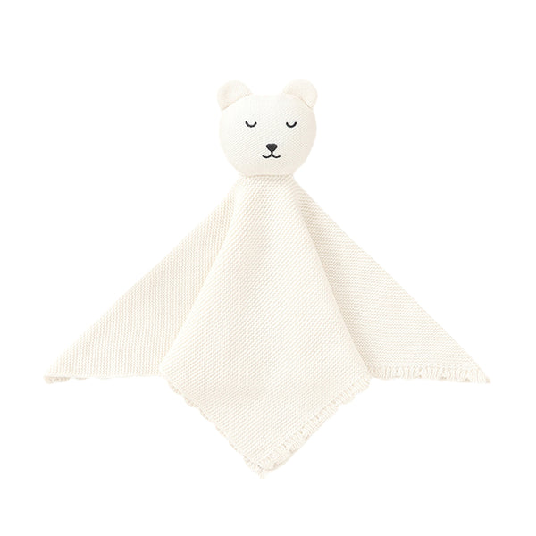 Knitted Animal Comforter - White Bear